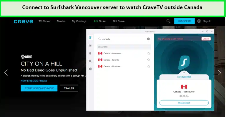 Watch Crave TV outside Canada with Surfshark