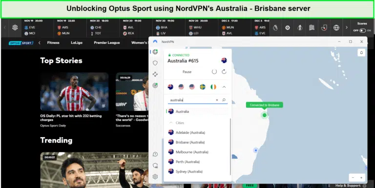 Watch Optus Sport in Brazil with NordVPN