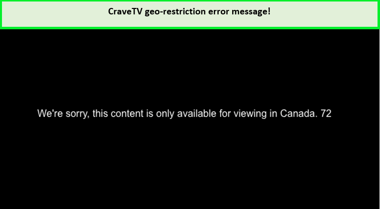 Crave TV in Germany Geo-Restriction Error
