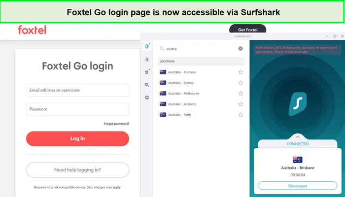 foxtel go in india with surfshark