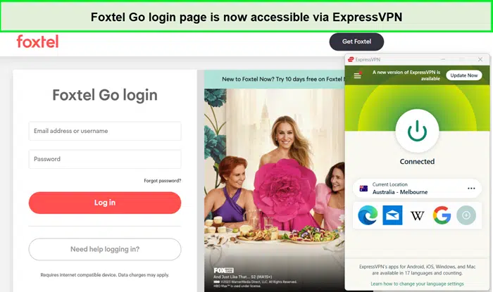 foxtel go in usa with expressvpn