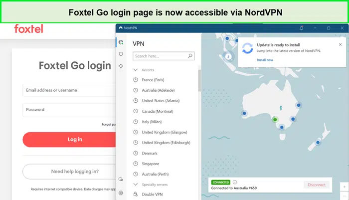 foxtel go in usa with nordvpn
