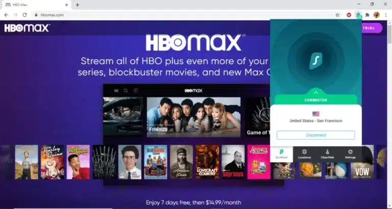 HBO Max France with Surfshark