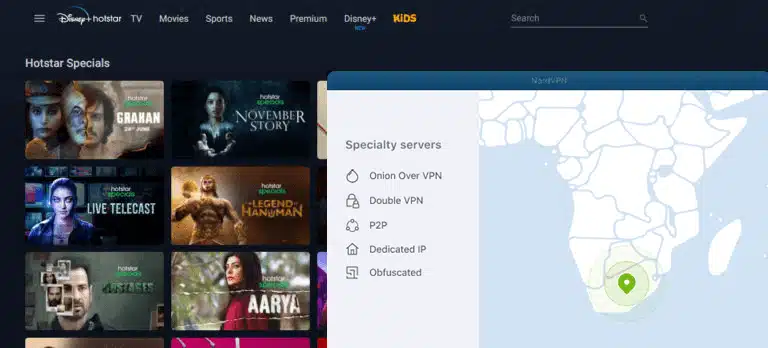 Watch Hotstar in Singapore with NordVPN