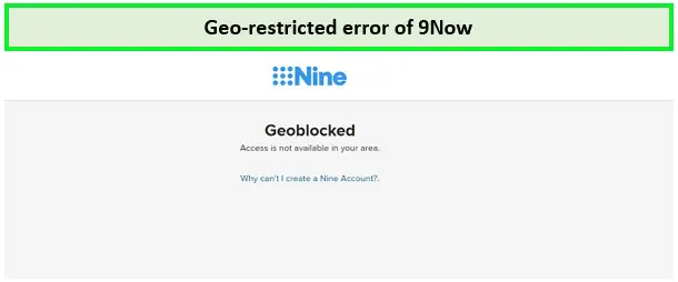 9Now in Ireland Geo-Restriction Error