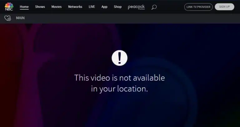 NBC in Belgium Geo-Restriction Error