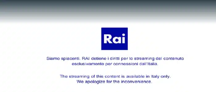 Rai TV in Brazil Geo-Restriction Error