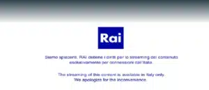 Rai TV in Colombia Geo-Restriction Error