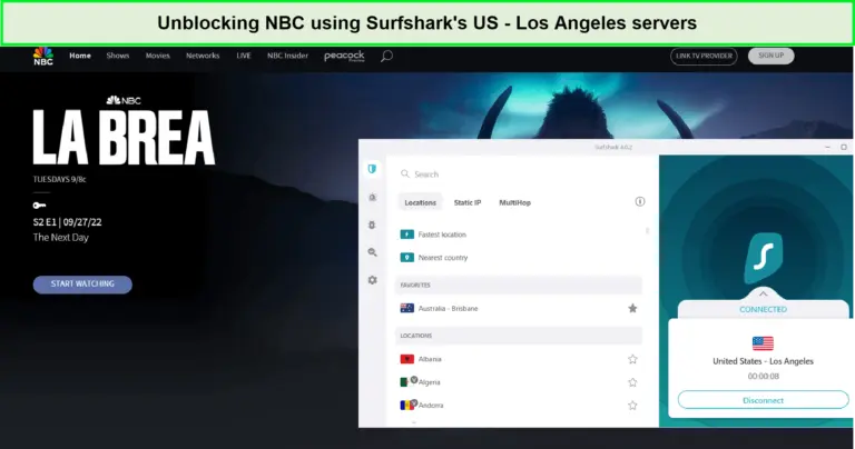 Watch NBC in Canada with Surfshark