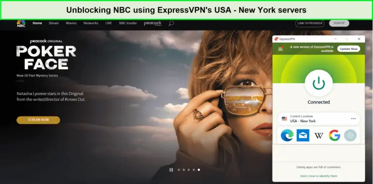 Watch NBC outside USA with ExpressVPN
